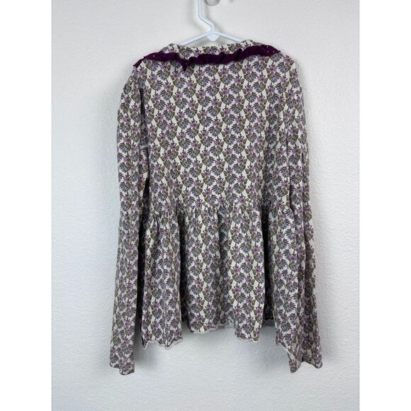 Matilda Jane paint by number girls 14 purple floral long sleeve tunic top - Picture 4 of 6